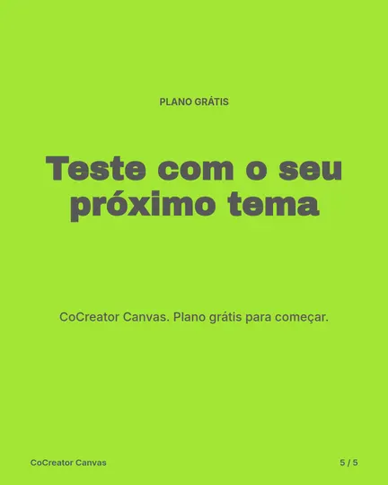 Slide 5 de 5: Teste com o seu próximo tema